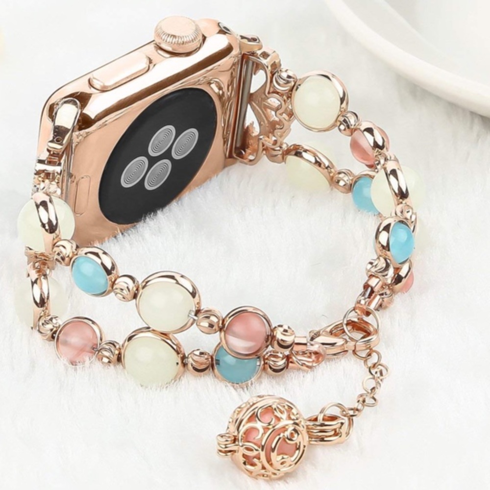 For IWatch Band  38/40/4242/44/45mm Adjustable Wristband Night Luminous Pearl - Picture 2 of 11